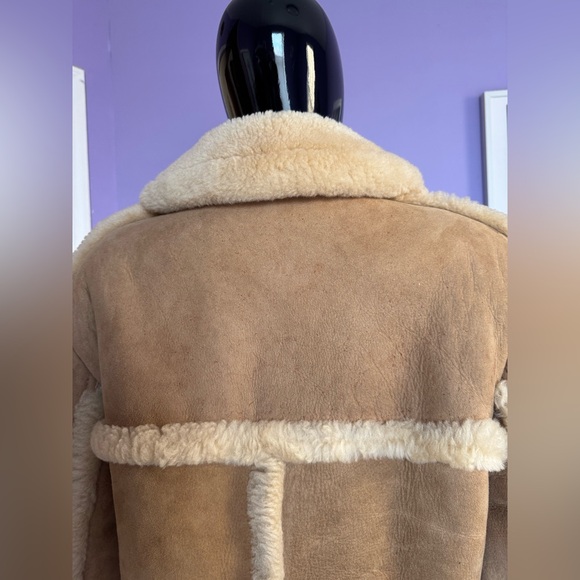 Saks Fifth Avenue brown shearling jacket coat Size 42 - Picture 8 of 17